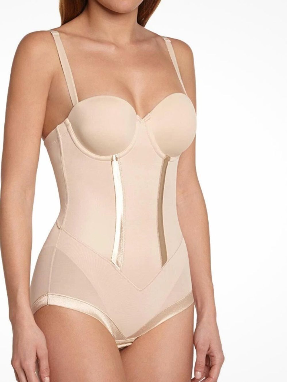 Maidenform LATTE LIFT Flexees Easy-Up Firm Control Bodysuit, 34B, NWT